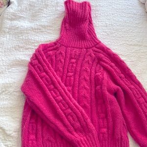 Pink High Turtle-Neck Sweater